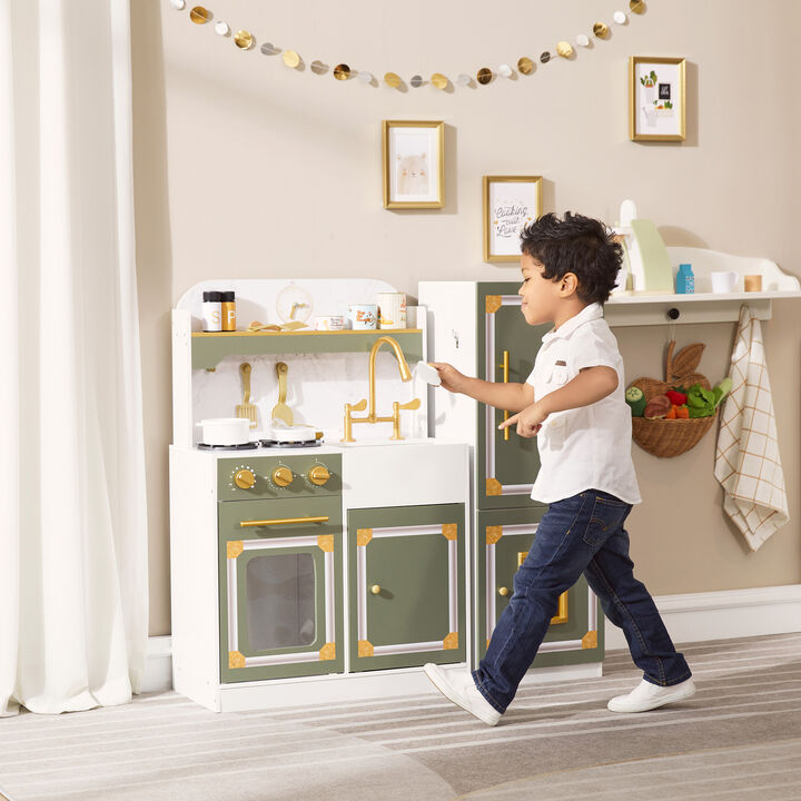 Teamson Kids - Versailles Deluxe Classic Play Kitchen - Olive green