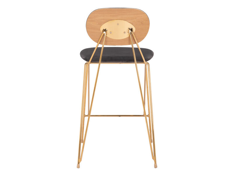 Georges Counter Stool (Set of 2) Gray & Gold