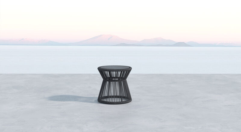 Milano End Table w/ 20" Honed Absolute Granite Insert Top