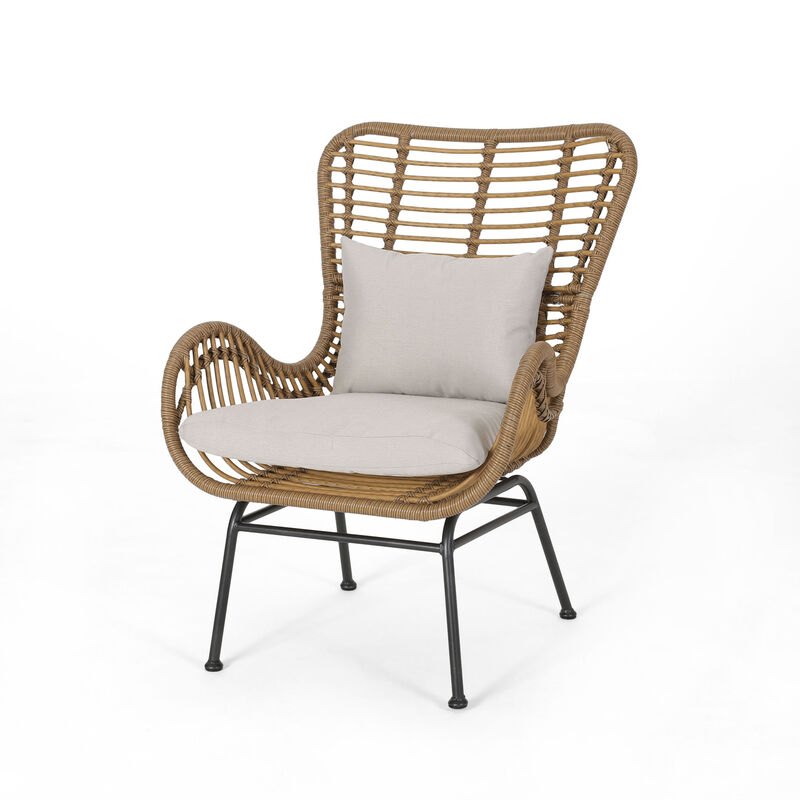 Merax Open Rattan Weave Finish Dining Chair Set of 2