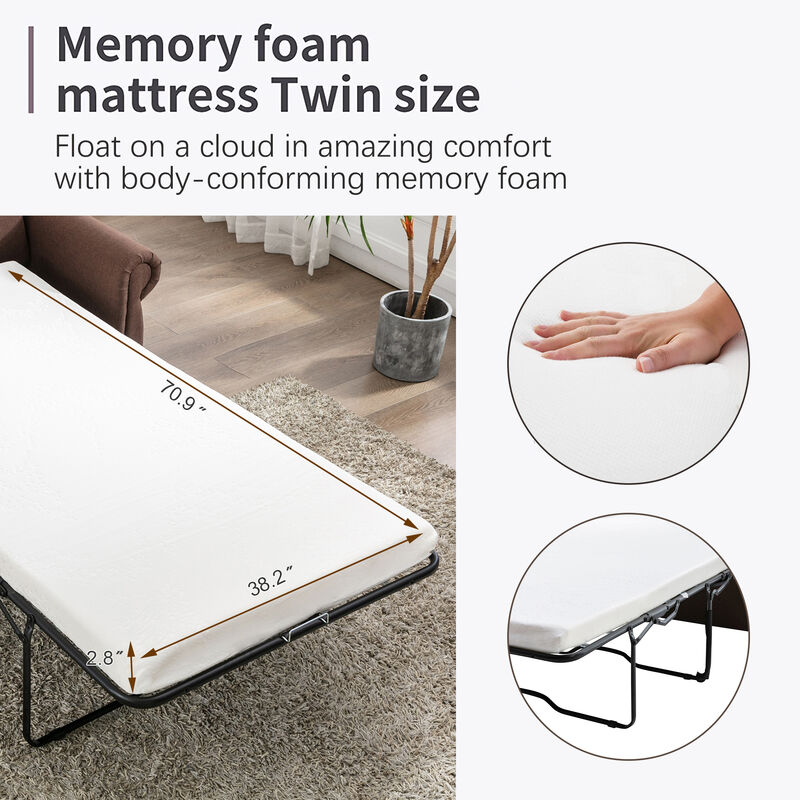 Merax Modern Loveseat Sleeper Sofa Bed with Mattress