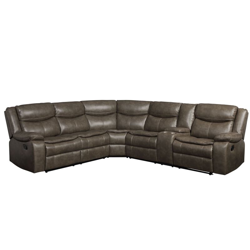 Modern Leather-Aire Match Sectional Sofa Motion Comfort and Style