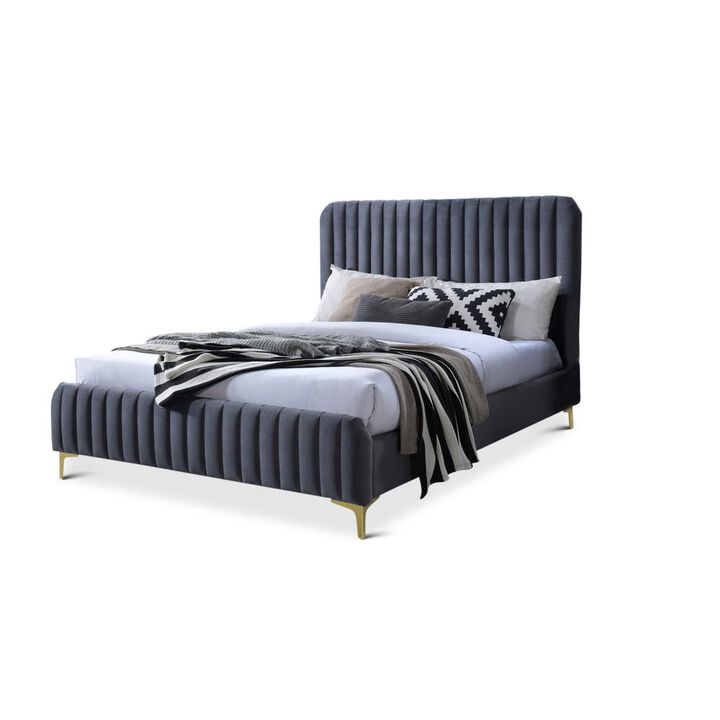Ashcroft Furniture Co Bethany Queen Velvet Upholstered Platform Bed