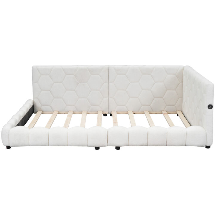 Merax Upholstered Platform Bed with USB Ports