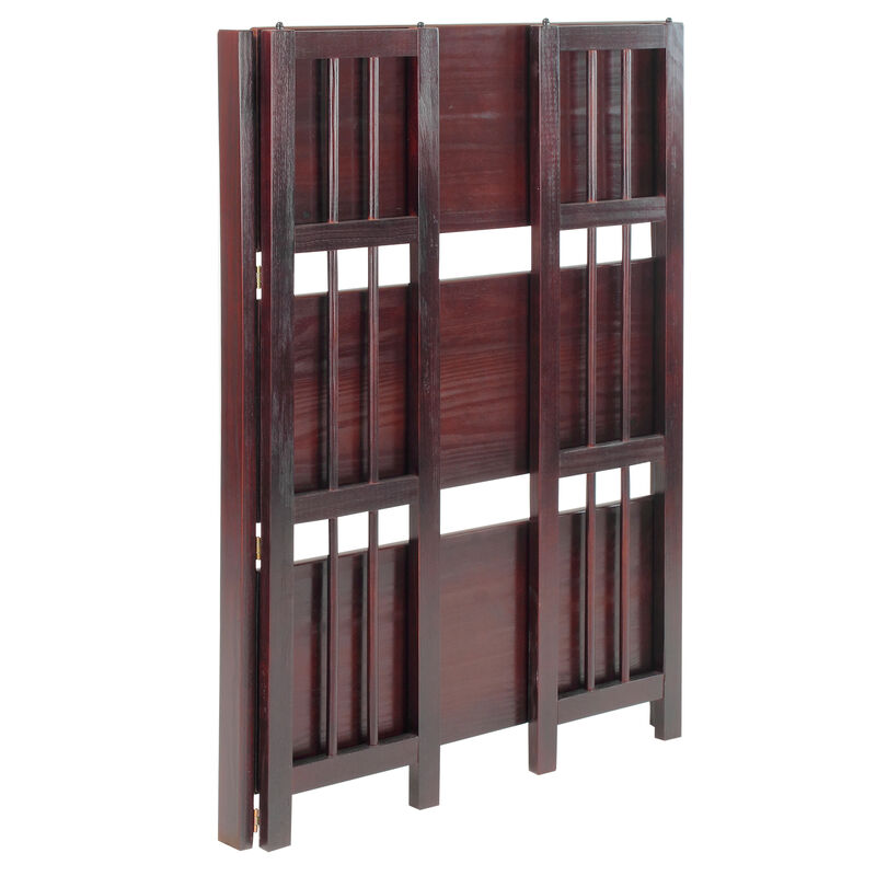 Casual Home 3 Shelf Folding Stackable Bookcase, 27.5" Wide, Espresso