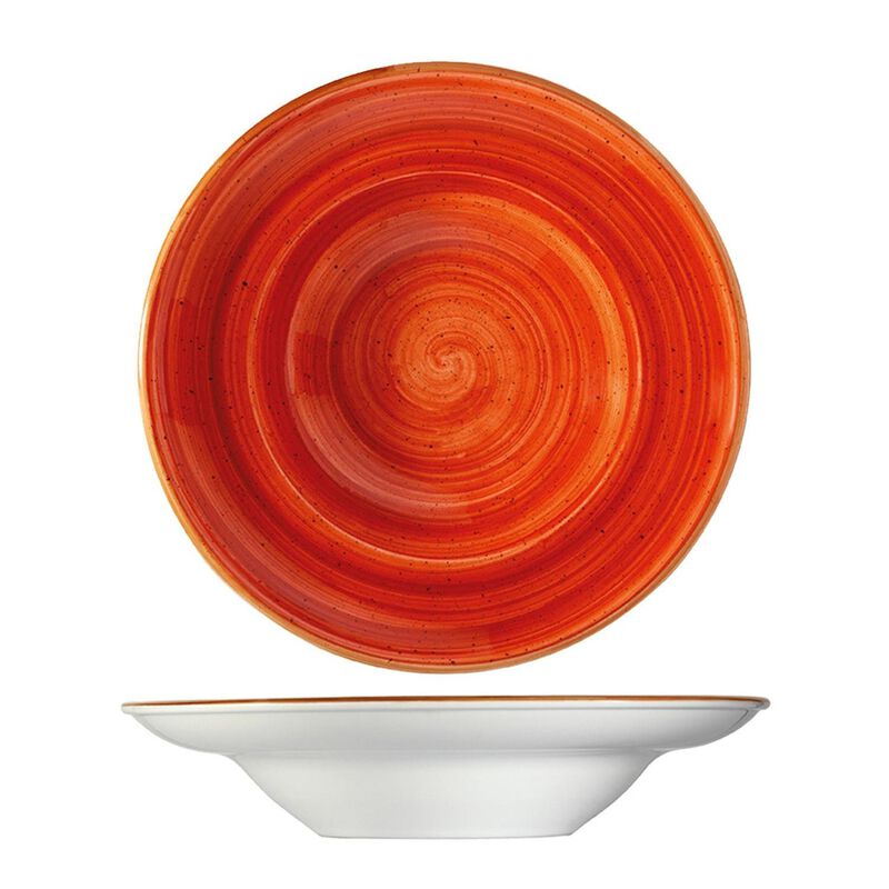 Terracota dia.9.5" h:2" 14 oz. Round Terracotta Porcelain Bowl (Set of 2)