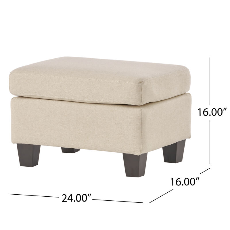 Cozy and Chic Ottoman Upholstered Elegance, Birch Wood Charm