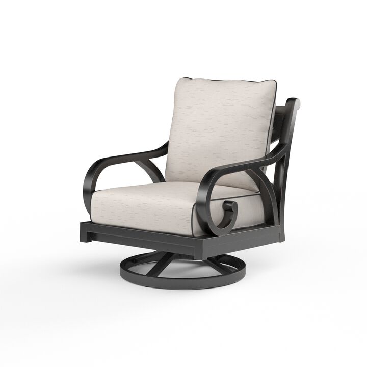 Monterey Swivel Rocker in Frequency Sand w/ Contrast Canvas Java Welt