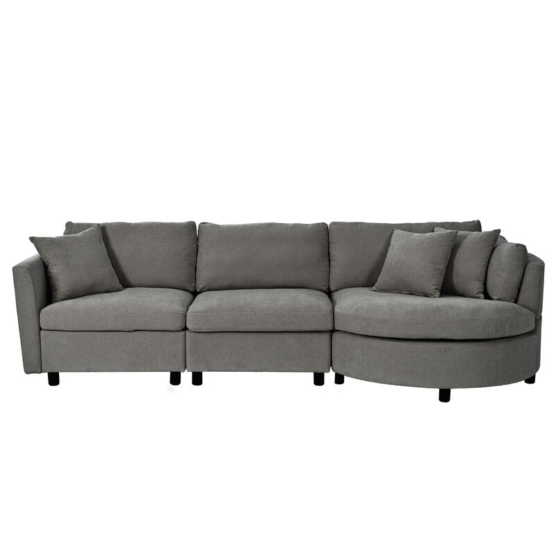Merax Modern Fabric Sofa with Three Pillows