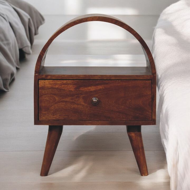 Artisan Furniture Solid Wood Chestnut Dome Bedside