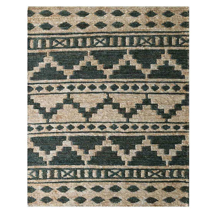 HAND KNOTTED SUMAK JUTE ECO-FRIENDLY Contemporary AREA RUGS  - 6'x9', Rectangle Shape, Beige Green Color, Contemporary, High Pile, Natural Fiber, Outdoor Indoor Handmade Area Rugs (J00084)