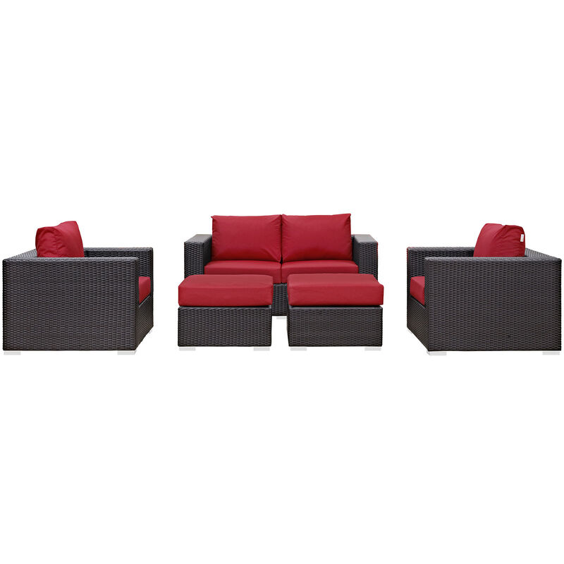 Modway - Convene 5 Piece Outdoor Patio Sofa Set