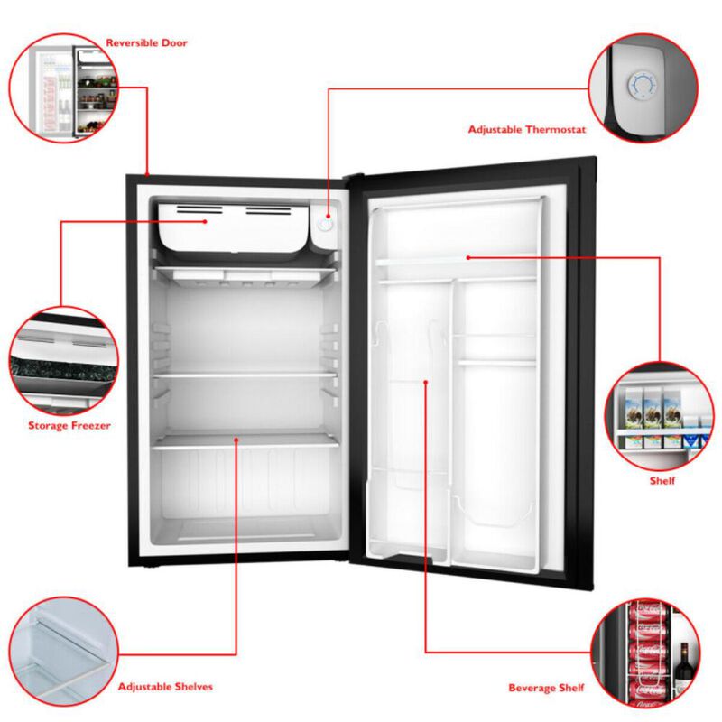 Costway 3.2 cu. ft. Mini Dorm Compact Refrigerator
