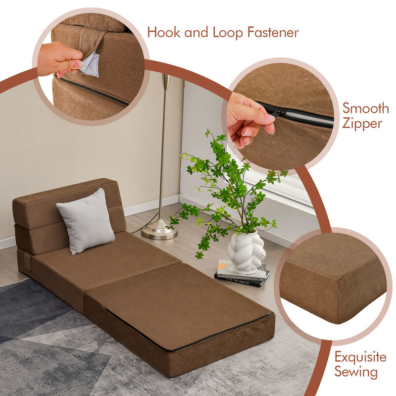Tri-fold Folding Sleeper Sofa Bed for Living Room Bedroom