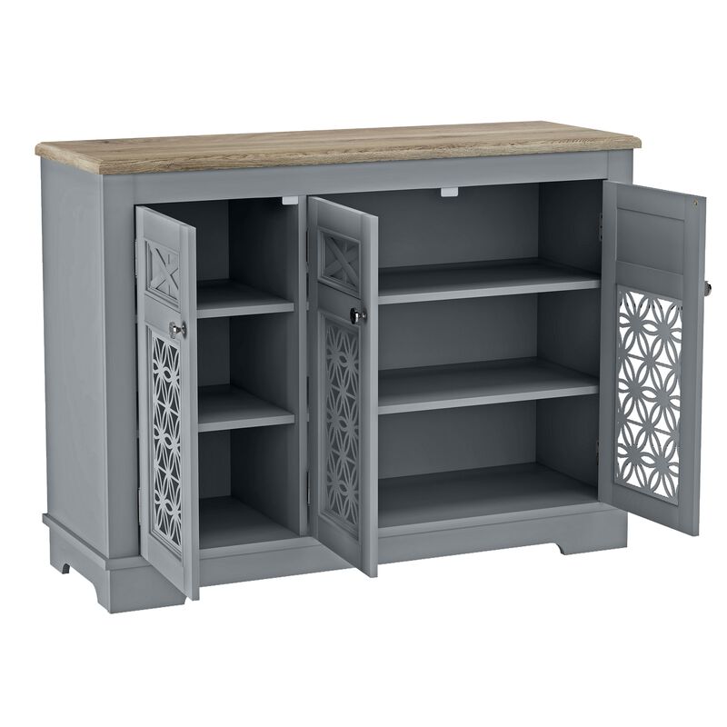 FESTIVO Versatile Buffet Cabinet with Glass Doors and Adjustable Shelves