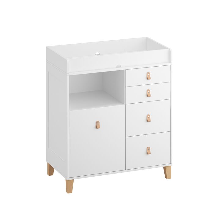 FUFU&GAGA 33.5-in W White Freestanding Changing Table