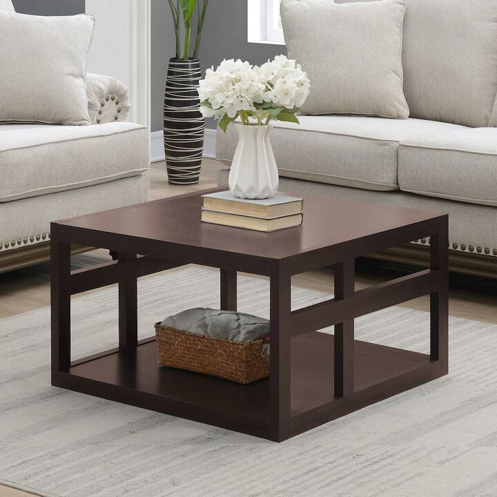 Convenience Concepts Monterey Square Coffee Table with Shelf