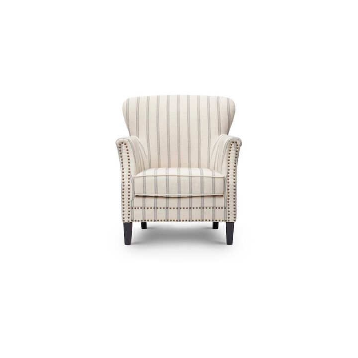 Jofran Layla Classic Upholstered Accent Chair with Nailhead Trim