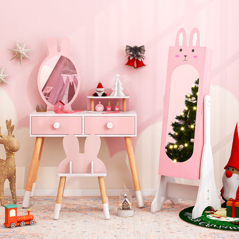 Kids Room Furniture Set with Princess Vanity Table and Chair