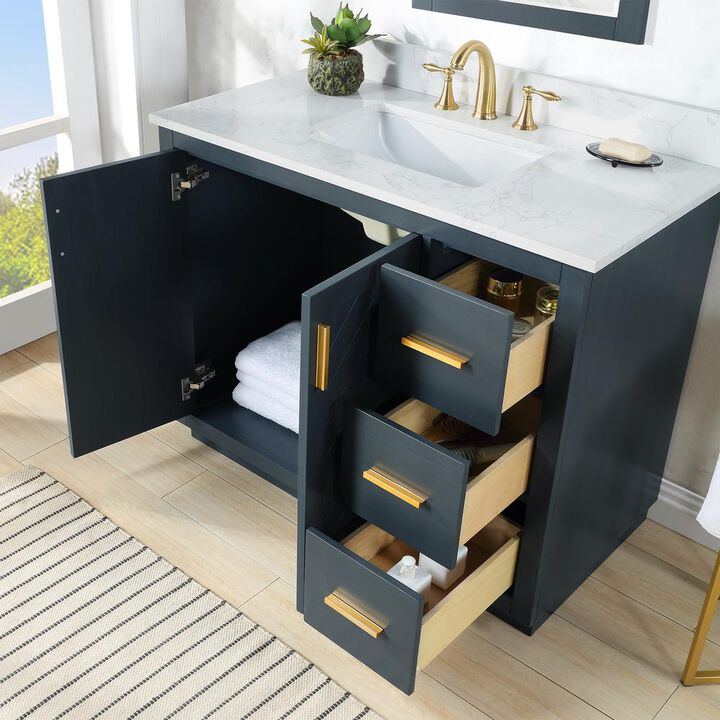 Altair 42 Single Bathroom Vanity Set in Classic Blue without Mirror