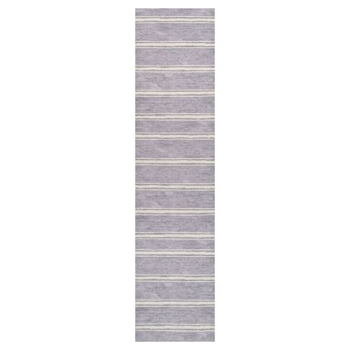 Bande Distressed Ticking Stripe Machine Washable Area Rug