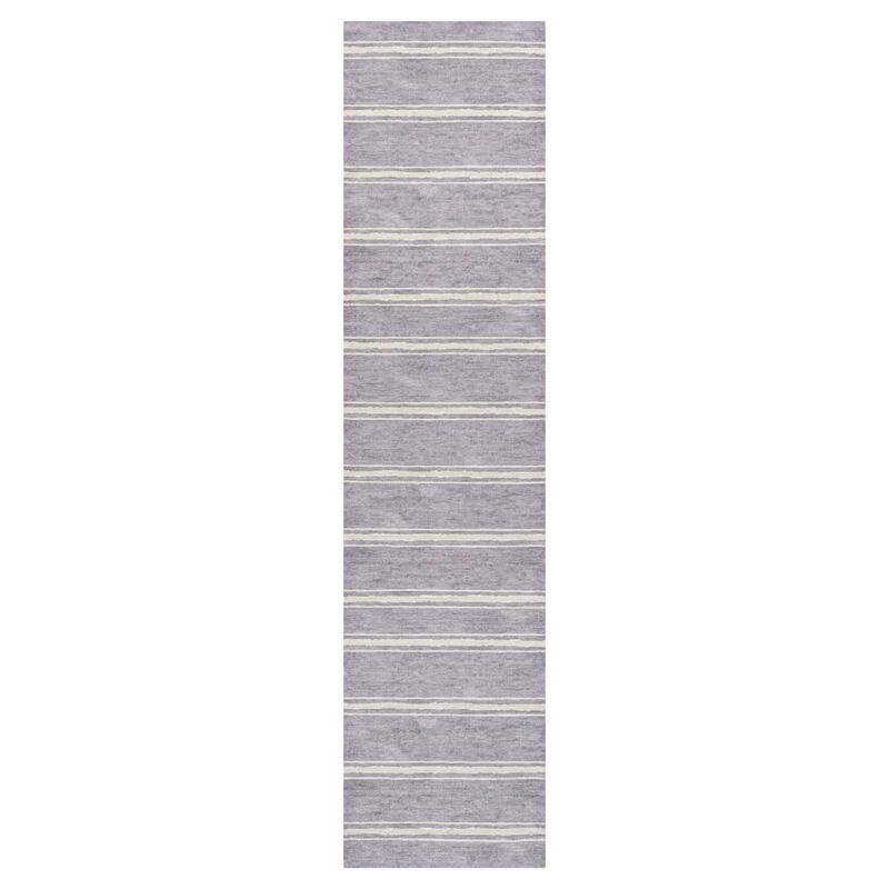 Bande Distressed Ticking Stripe Machine Washable Area Rug