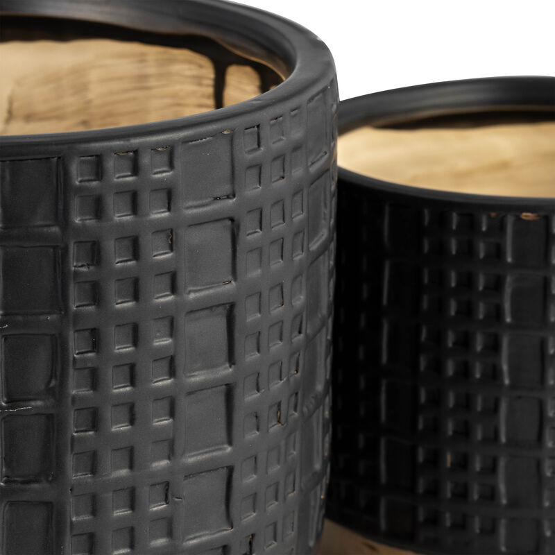 Mesh Metallic Planters, Black