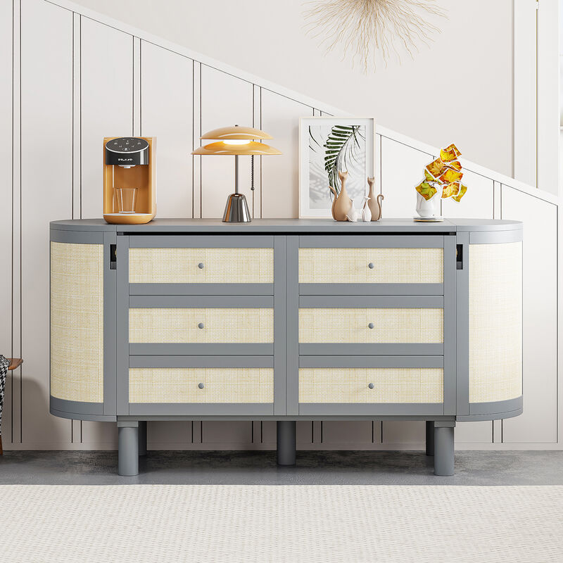 Merax Modern Woven Design Murphy Bed with Hidden Storage