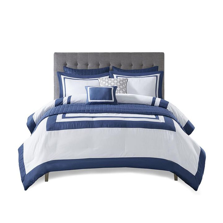 Belen Kox Navy Luxe 8 Piece Comforter Set, Belen Kox
