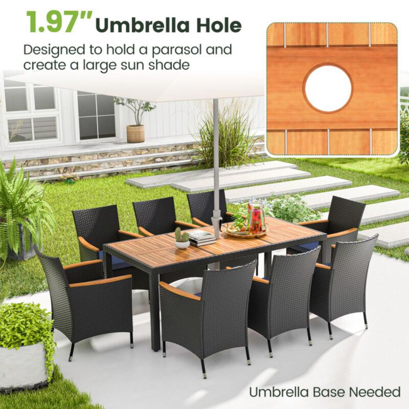 9-Piece Outdoor Dining Set with Tabletop for Garden & Patio Dining