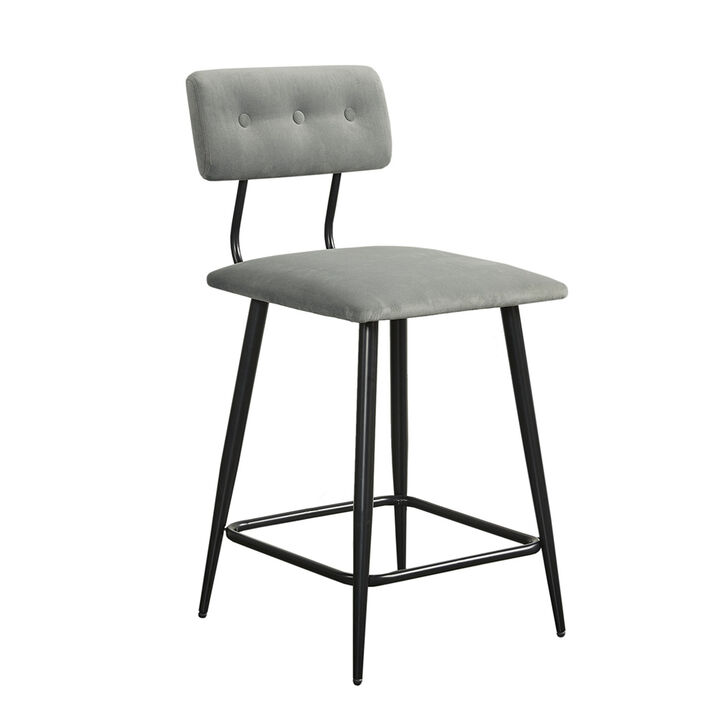 Gracie Mills Roscoe 25" Tufted Metal Frame Counter Stool