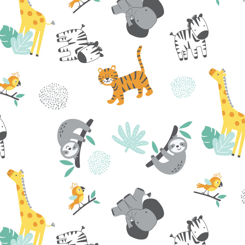 Bedtime Originals Mighty Jungle Animals Baby/Infant/Toddler Fitted Crib Sheet