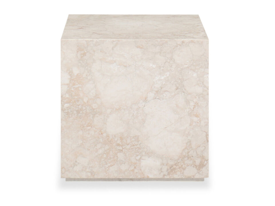 Modern Marble Plinth End Table