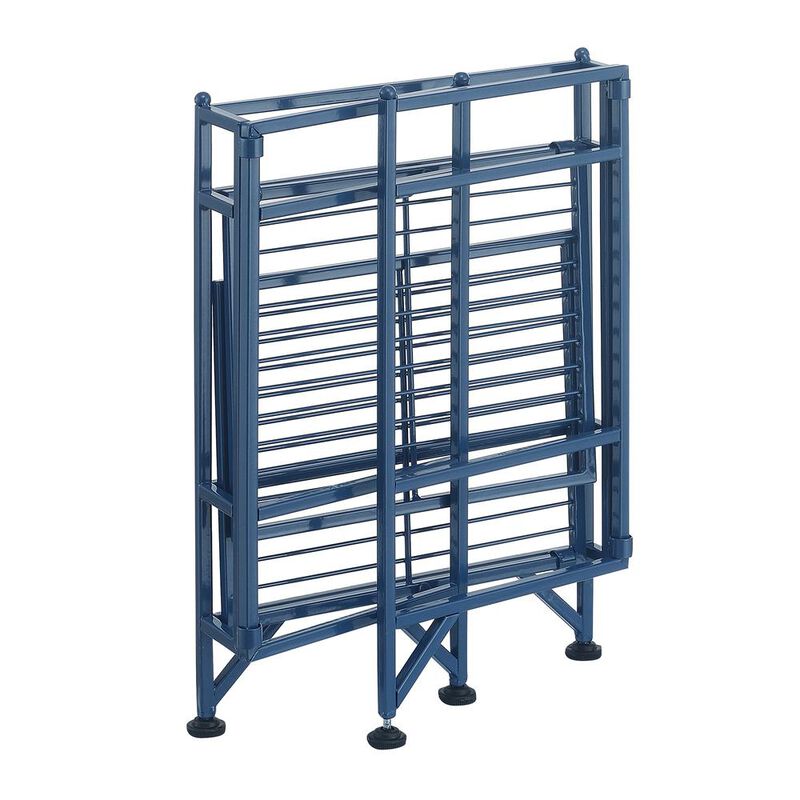 Convenience Concepts Xtra Storage 2 Tier Folding Metal Shelf, Blue