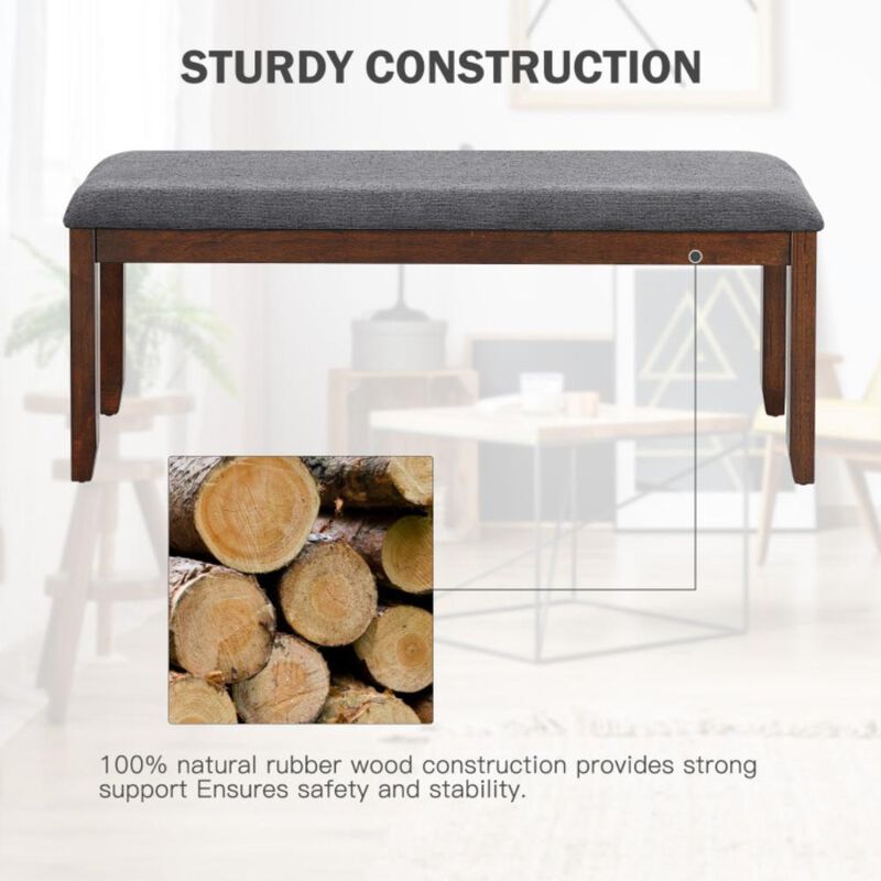 Hivvago Upholstered Entryway Bench Footstool with Wood Legs