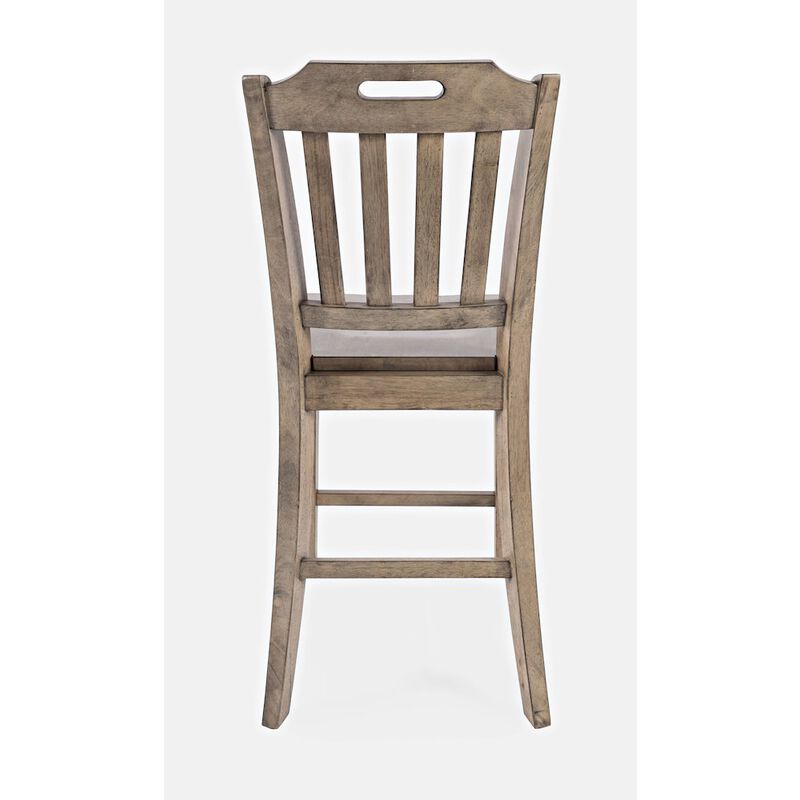 Jofran Solid Wood Slatback Handle Counter Height Barstool (Set of 2)