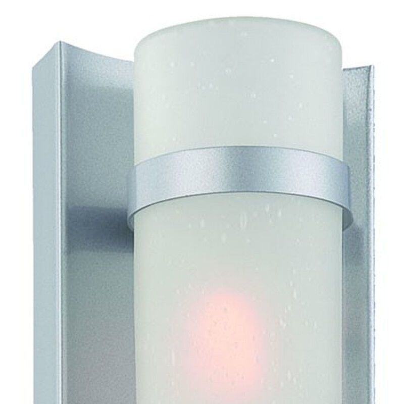Hivvago Brushed Silver and White Glass Wall Sconce