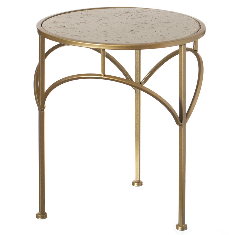 Decorative Gold Metal Round Plant Stand, Modern White Marble Look Top Display End Side Table, Set of 3