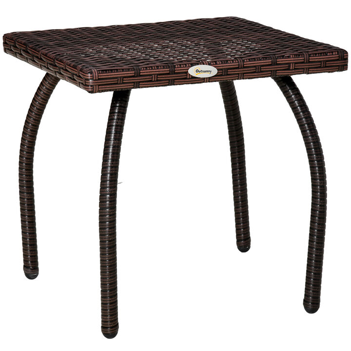 Patio Rattan Coffee Table Outdoor Wicker Side Table Furniture Garden Balcony