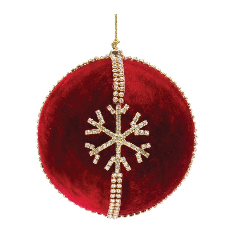 Set of 4 Jewel Snowflake Ball Ornaments – Luxury Christmas Ornaments with Sparkling Jewel and Snowflake Motif