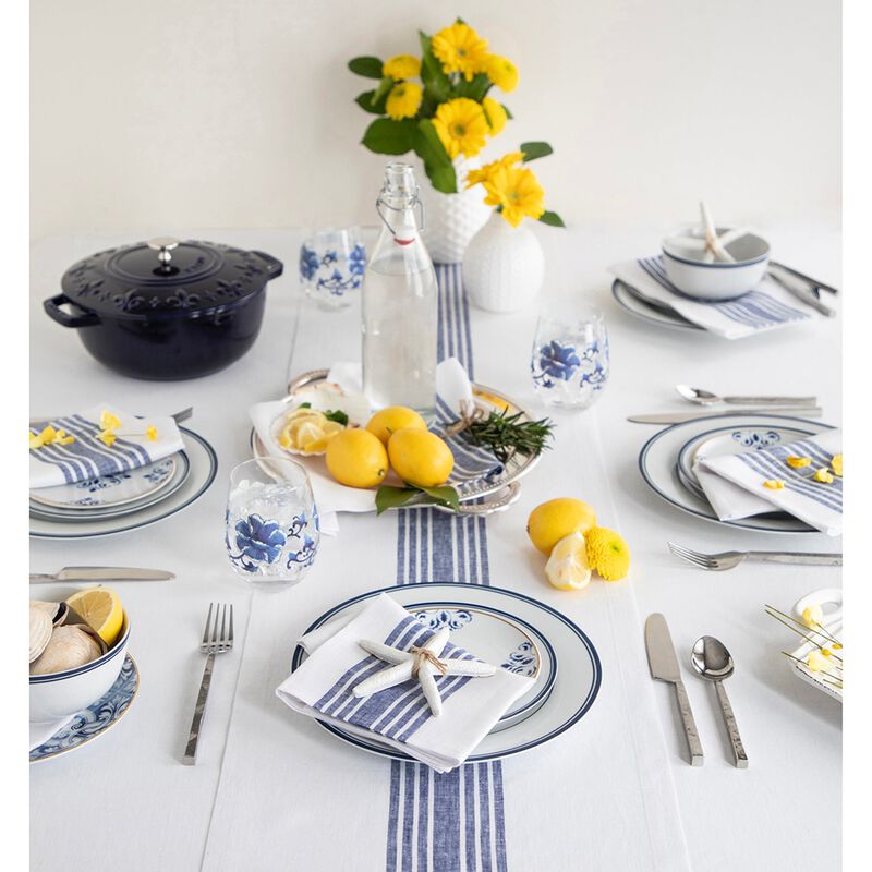 Solino Home 100% Pure Linen Table Runner | Farmhouse