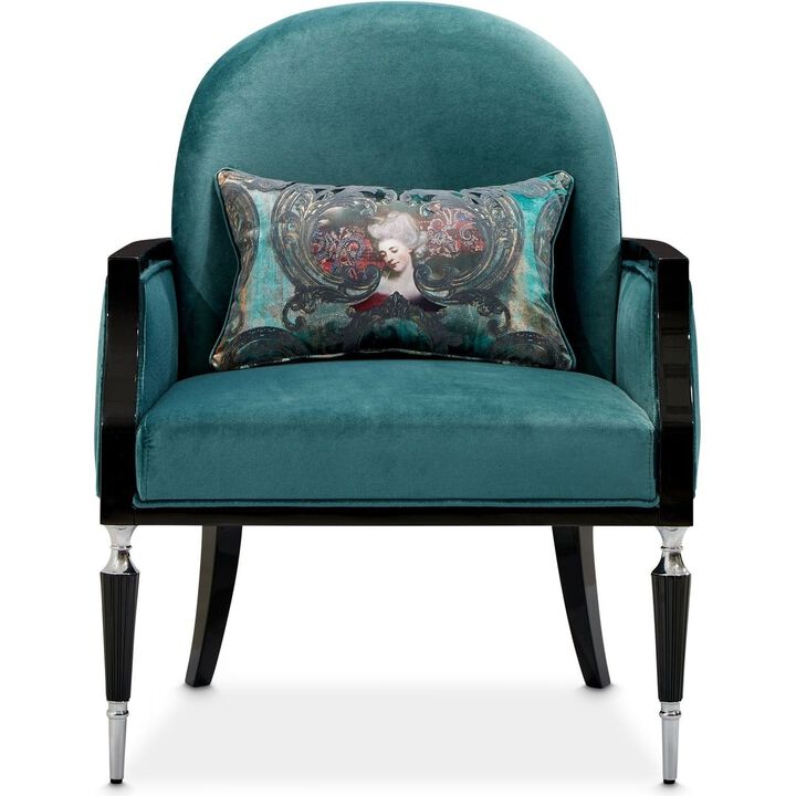 Michael Amini La Francaise Accent Chair - Azure/Black