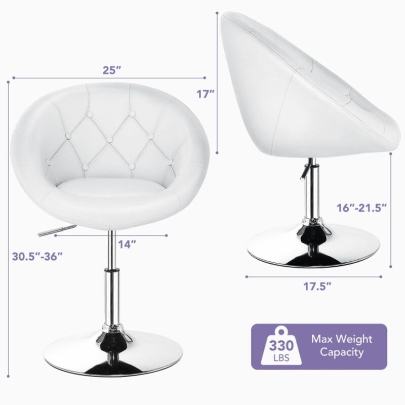 Hivvago 1 Piece Adjustable Modern Swivel Round Tufted