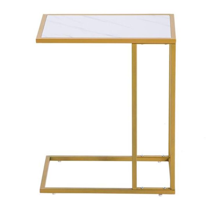 Simple C-Side Table Space-Saving End Table for Sofa & Bedside Use