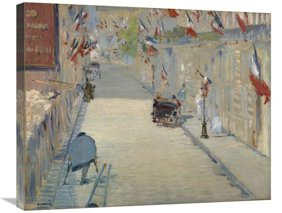The Rue Mosnier with Flags-Canvas Art-28x22