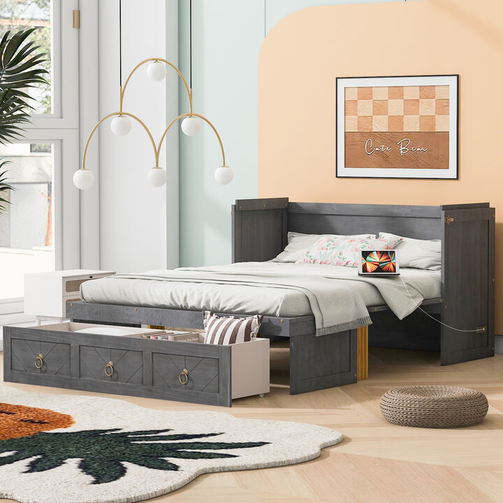 Merax Space-saving Murphy Bed with USB Port