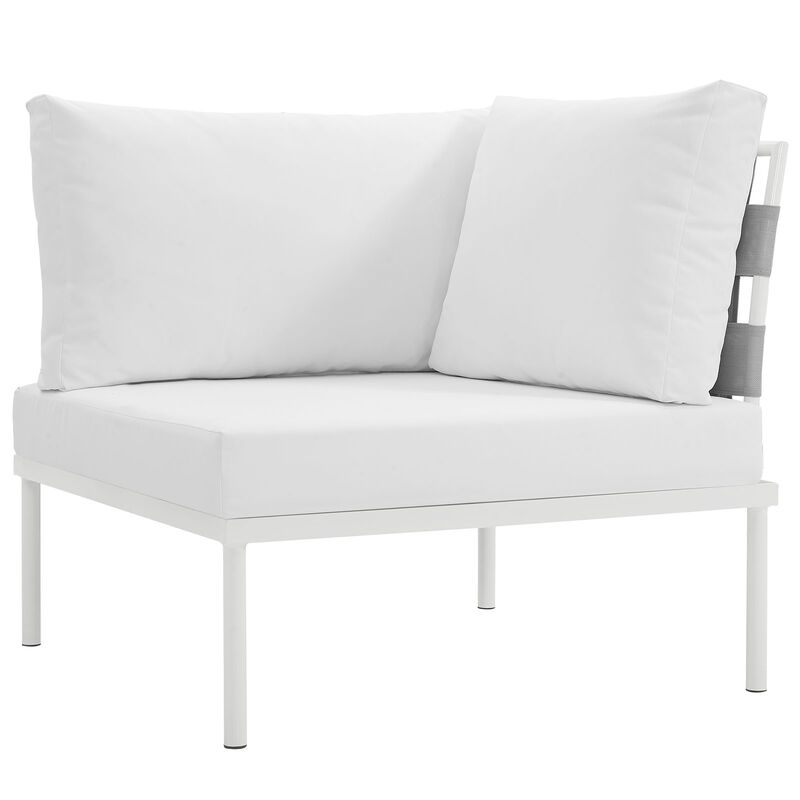 Modway - Harmony Outdoor Patio Aluminum Corner Sofa White White