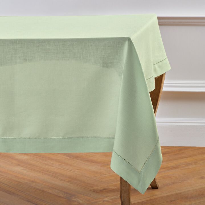 Solino Home 100% Pure Linen Tablecloth | Classic Hemstitch