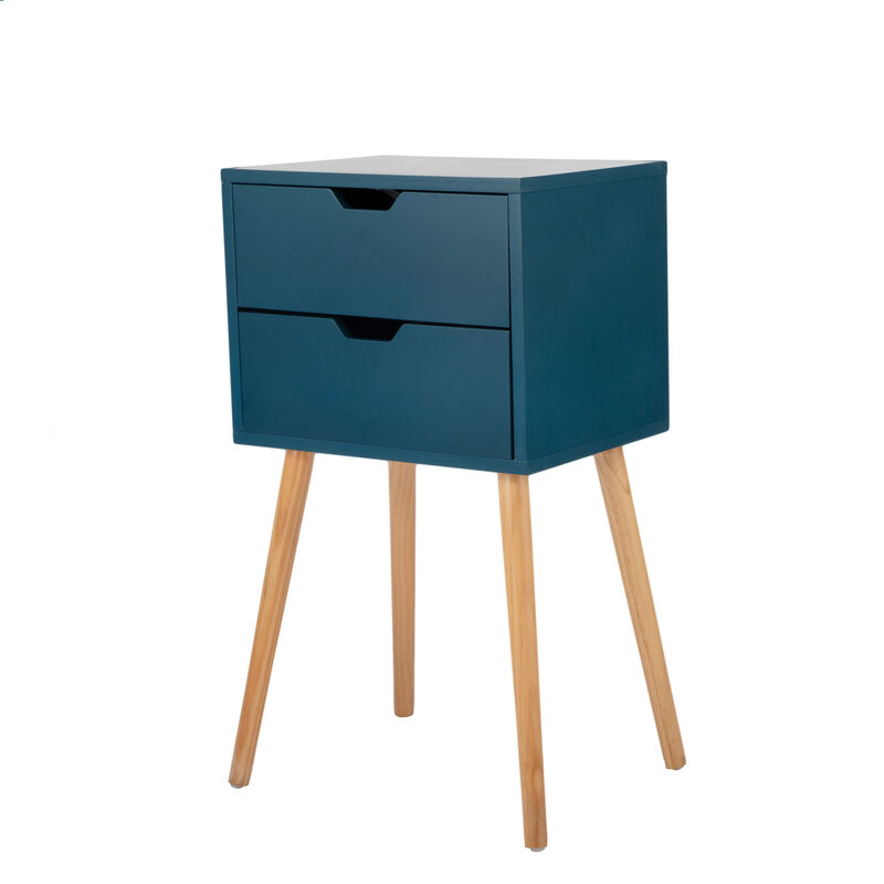 Streamdale Mid Century Blue Nightstands with Drawers