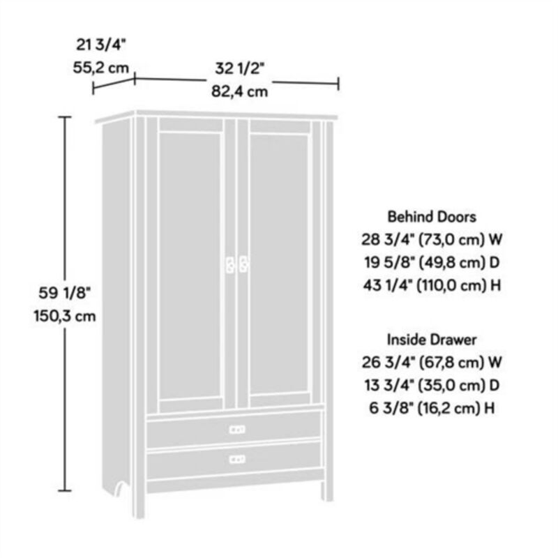 Bedroom Armoire Cabinet with Bottom Drawer for Clothes and Accessories